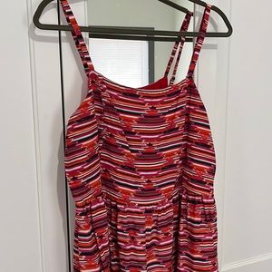 Smocked back sundress with adjustable straps, LOFT size 12